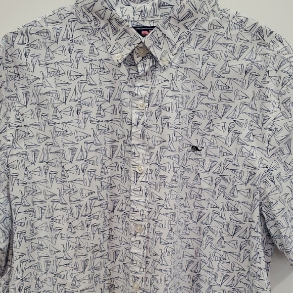 Vineyard Vines Other - Vineyard Vines Slim Fit Whale Shirt Nautical Print Button-Down Shirt Xl